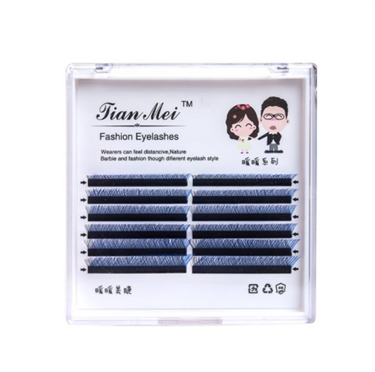 YY Eyelashes Extensions Black And Blue Color