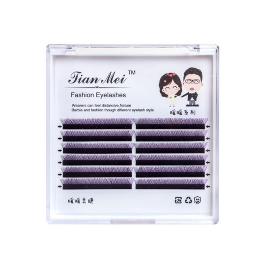 YY Eyelashes Extensions Black And Purple Color