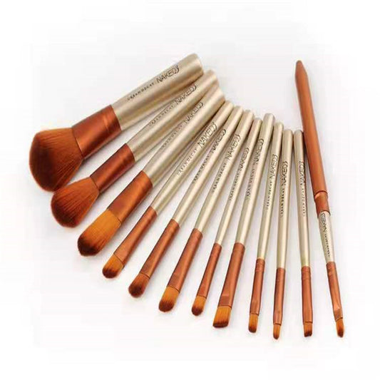 Yellow rod red brush metal shell Make up brush (box brush)